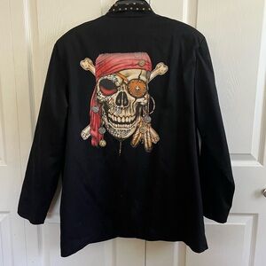 Atlantic Beach Leather Coat Works Pirate Blazer Jacket 18